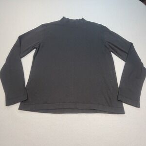 Talbots Petites Mock Neck Knit Top Black Long Sleeve Womens PM Minimalist Y2K
